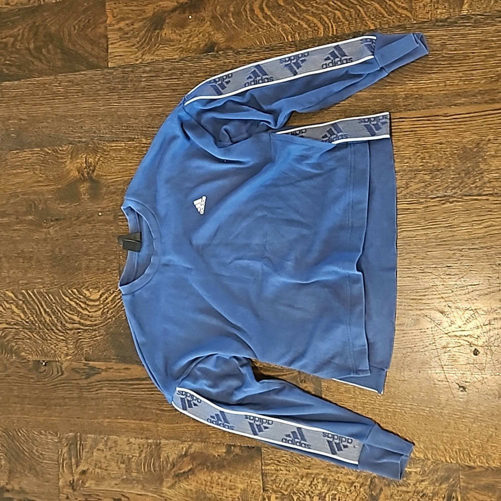 Blue Adidas cropped crew neck